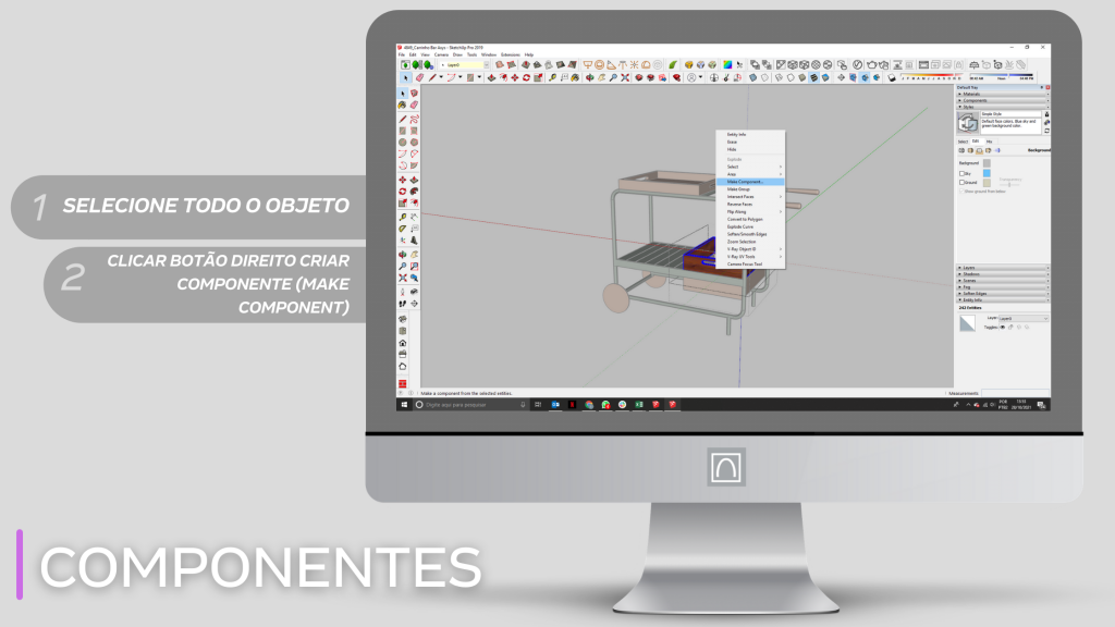 CRIAR COMPONENTES SKETCHUP BLOCOS 3D OTIMIZAR