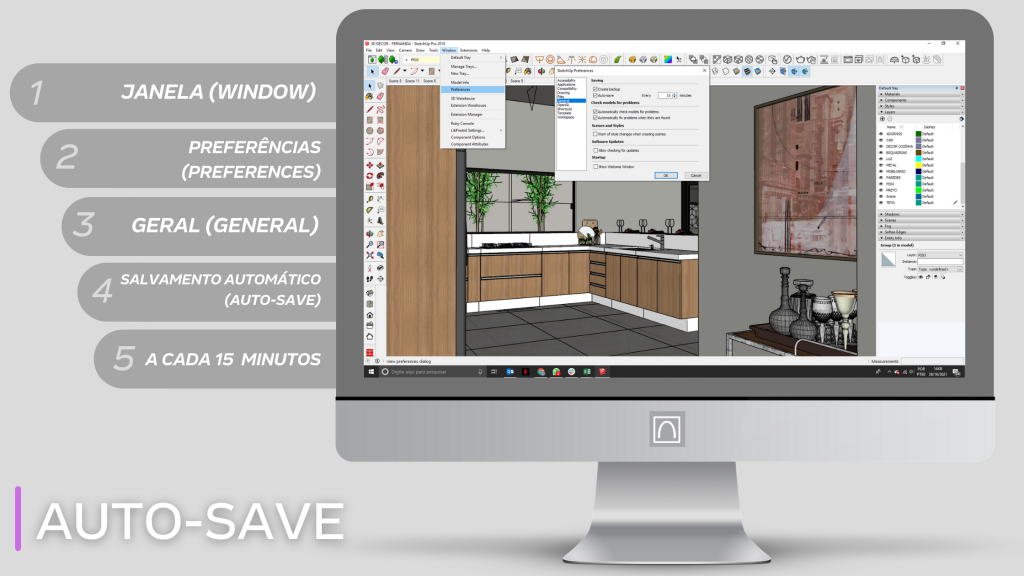 AUTOSAVE SKETCHUP BLOCOS 3D OTIMIZAR